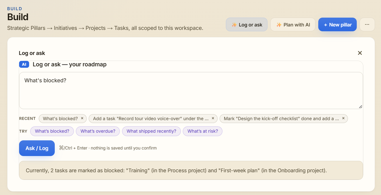 “What's blocked?” in Build